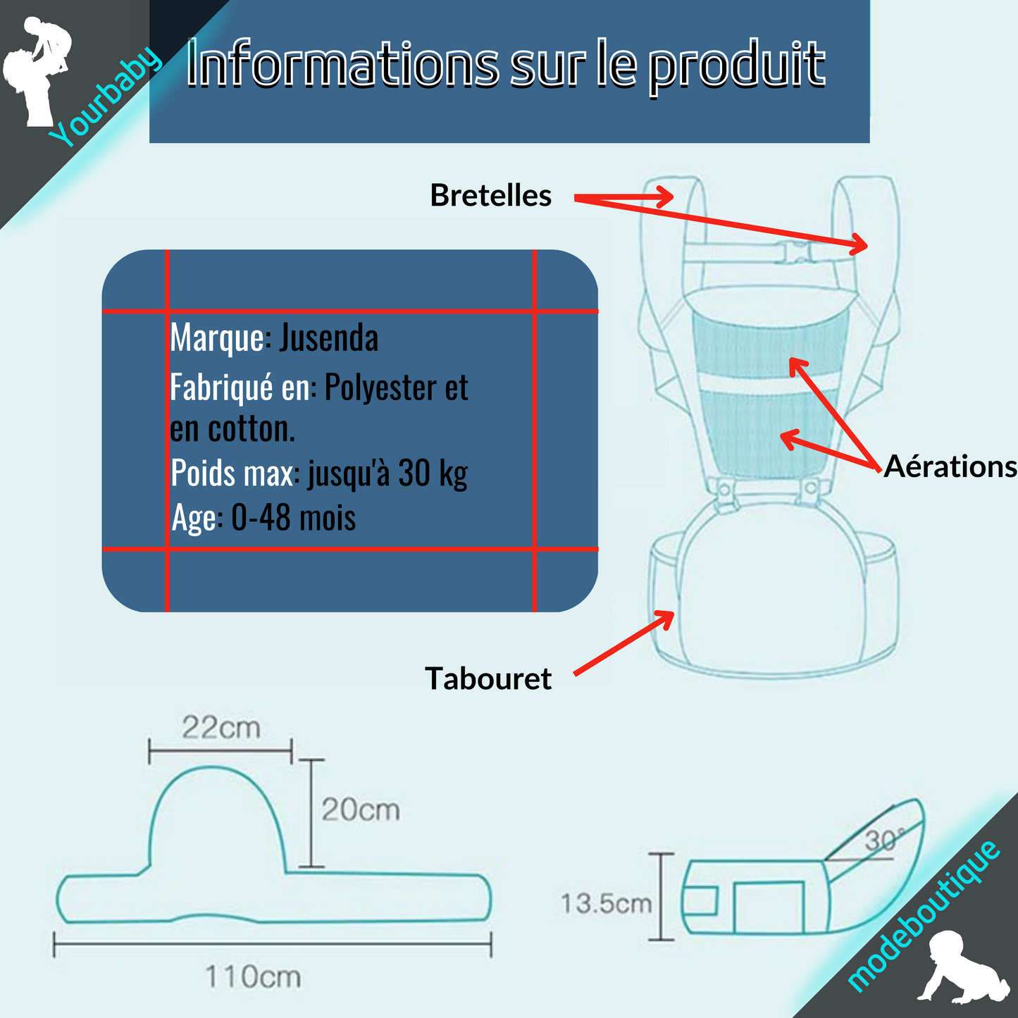 EASY-ERGONOMIC™ | Porte-bébé ergonomique